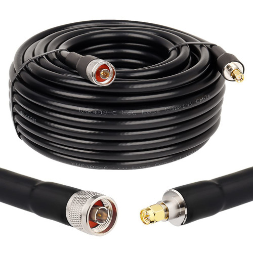KMR400 SMA to N Cable 60ft, N Male to SMA Male 50 Ohm Low Loss Extension Cable for 3G/4G/LTE/ADS-B/Ham/GPS/WiFi/RF Radio to Antenna Use KMR400 SMA to N Cable 60ft, N Male to SMA Male 50 Ohm Low Loss Extension Cable for 3G/4G/LTE/ADS-B/Ham/GPS/WiFi/RF Radio to Antenna Use