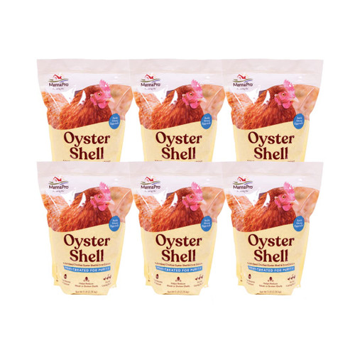 Crushed Oyster Shell for Laying Hens - Laying Chicken Oyster Shell - 6-Pack of 5lbs