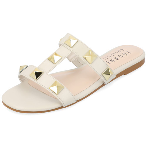 Womens Kendall Tru Comfort Foam Studded Slide Sandal Beige 7 Medium WOMENS US
