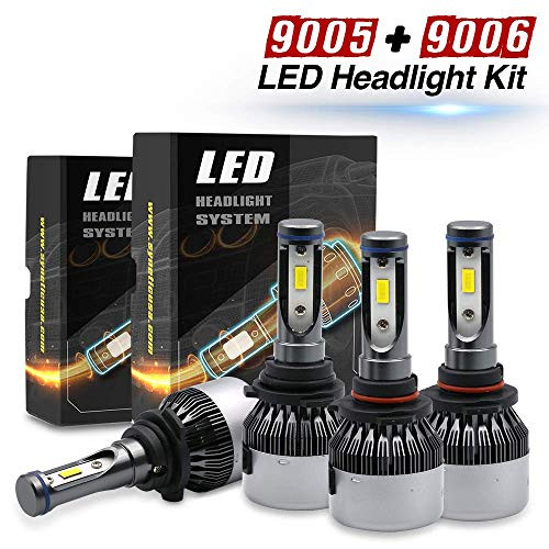 9005+9006 Combo LED High/Low Beam LED Headlight Conversion Kit DRL Light Bulbs 100W CSP 6000K White, 2 Yr Warranty