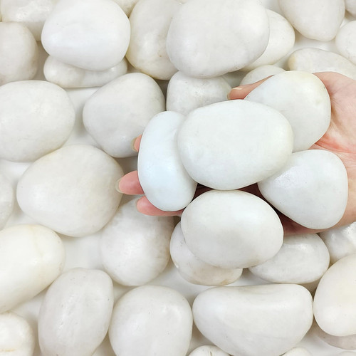 20lbs White River Rocks for Plants, 2-3 inch White Pebbles for Plants Outdoor, Decorative White Stones for Large Planters Vase Aquarium and Outdoor Garden Landscaping Rocks 20lbs White River Rocks for Plants, 2-3 inch White Pebbles for Plants Outdoor, Decorative White Stones for Large Planters Vase Aquarium and Outdoor Garden Landscaping Rocks