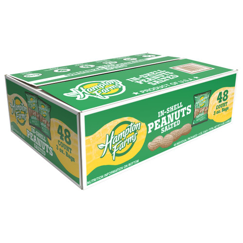 - Fancy Roasted In-Shell Salted Peanuts - 48 Pack of 3 oz. Bags - Vendor Box