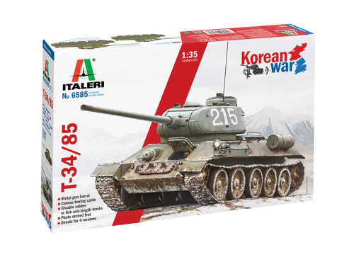 6585 T-34/85 Tank Korean War 1/35 Scale Plastic Model Kit 6585 T-34/85 Tank Korean War 1/35 Scale Plastic Model Kit