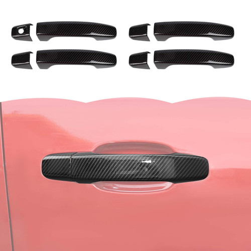 Carbon Fiber Door Handle Trim Cover Decoration Exterior Accessories Compatible with Chevrolet Colorado 2014-2024,for GMC Canyon 2014-2022