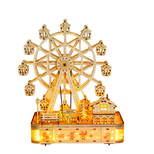 3D Wooden Puzzle for Adults, Mechanical DIY Crafts Kits for Adults, Ferris Wheels Music Model Kits to Build, Brain Teaser Puzzles for Teen Boys and Girls