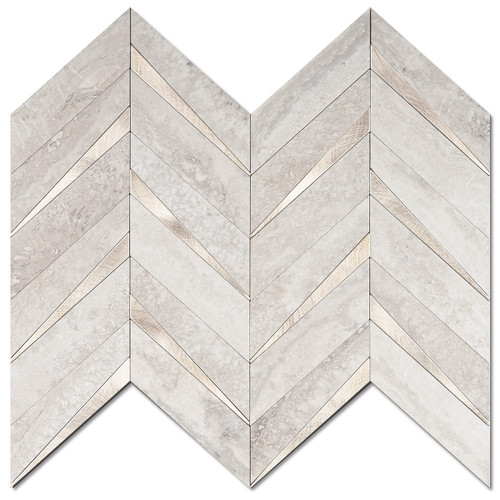 10-Sheet Herringbone Tile Peel and Stick Backsplash, Beige Mixed Metal Gold PVC Stick on Backsplash, Self Adhesive Wall Tile for Kitchen and Bathroom