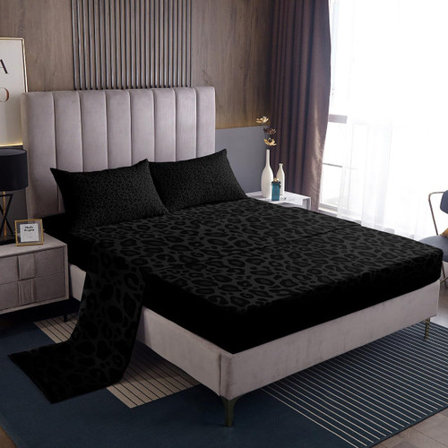 African Cheetah Wildlife Bed Sheet Queen Size,Black Wild Animal Skin Sheets,Leopard Print Bedding Sets (1 Fitted,1 Flat,2 Pillowcases) Luxury Deep Pocket Bed Sheets African Cheetah Wildlife Bed Sheet Queen Size,Black Wild Animal Skin Sheets,Leopard Print Bedding Sets (1 Fitted,1 Flat,2 Pillowcases) Luxury Deep Pocket Bed Sheets