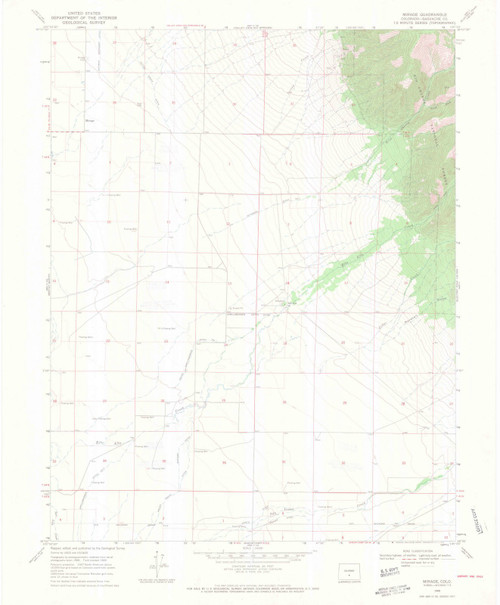 1968 Mirage, CO - Colorado - USGS Historical Topographic Map : 18in x 24in 1968 Mirage, CO - Colorado - USGS Historical Topographic Map : 18in x 24in