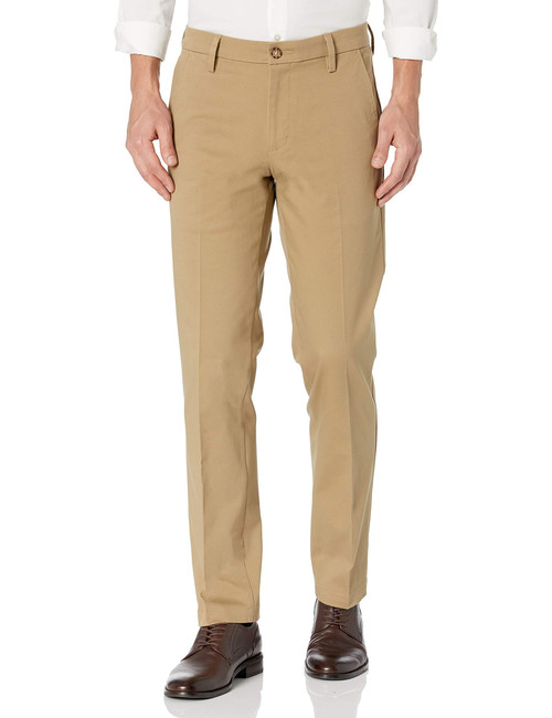 Men's Straight Fit Workday Smart 360 Flex Pants (Regular and Big & Tall), New British Khaki, 32W x 34L
