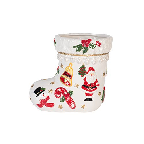 Fitz and Floyd Coleen Christian Burke First Ladies Kennedy Christmas Stocking Vase/Utensil Holder, 8-Inch, White