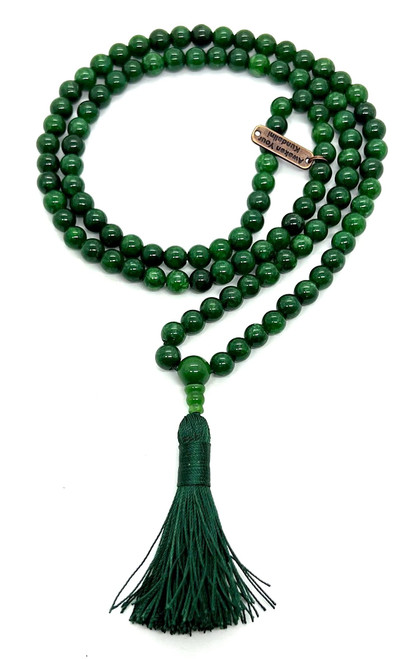 Green Jade 108+1 prayer beads japa mala beads necklace - Energized buddhist meditation 8mm beads for nirvana chanting aum om awakening chakra kundalini - Free mala pouch included Green Jade 108+1 prayer beads japa mala beads necklace - Energized buddhist meditation 8mm beads for nirvana chanting aum om awakening chakra kundalini - Free mala pouch included
