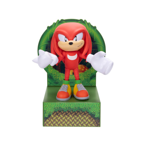 Sonic the Hedgehog 6-inch Knuckles Action Figure with Customizable Face Expressions and Holographic Display base. Ages 14+ (Officially licensed by Sega)