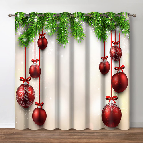 Christmas Blackout Curtains - Blocking Window Drapes Xmas Winter Season Theme Fir Twigs and Vibrant Balls Graphic Decor Home Bedroom Living Room Grommet Window Drapes 2 Panel Set, 42" x 84" Christmas Blackout Curtains - Blocking Window Drapes Xmas Winter Season Theme Fir Twigs and Vibrant Balls Graphic Decor Home Bedroom Living Room Grommet Window Drapes 2 Panel Set, 42" x 84"