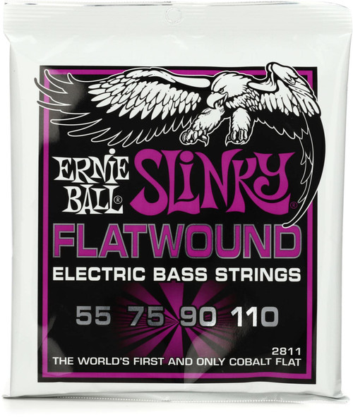 Power Slinky Cobalt Flatwound Electric Bass Strings 55-110 Gauge