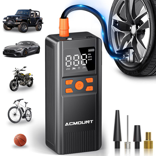 Cordless Tire Inflator Portable Air Compressor, 150PSI Portable Air Pump for Car, 2X Faster Inflation Electric Air Compressor with LCD Screen/Gauge/Light for Motorcycle, Bike, Ball Cordless Tire Inflator Portable Air Compressor, 150PSI Portable Air Pump for Car, 2X Faster Inflation Electric Air Compressor with LCD Screen/Gauge/Light for Motorcycle, Bike, Ball