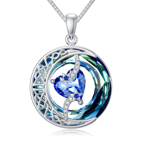 Necklaces for Women Moon Star Necklace Heart Birthstone Pendant S925 Sterling Silver Jewelry, 20*20 inch, Sterling Silver, Crystal Necklaces for Women Moon Star Necklace Heart Birthstone Pendant S925 Sterling Silver Jewelry, 20*20 inch, Sterling Silver, Crystal
