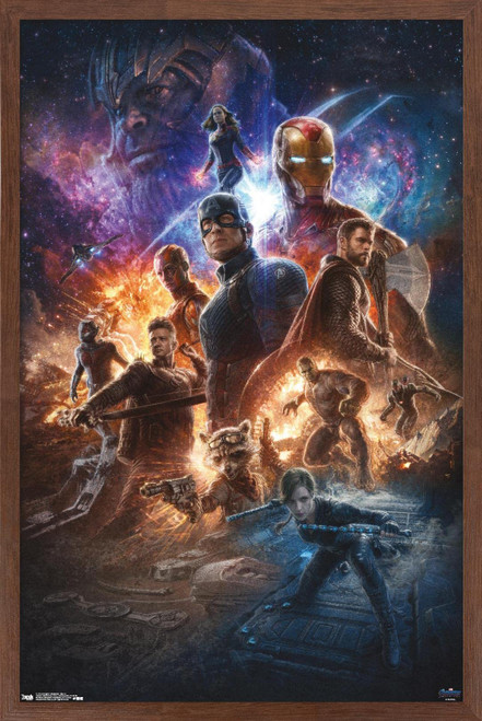 Marvel Cinematic Universe - Avengers - Endgame - Space Wall Poster, 22.375" x 34", Mahogany Framed Version