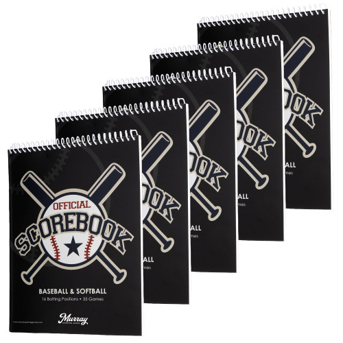 Baseball & Softball Scorebook - 35 Games Score Book - Score Keeping Book for Stats - Adult, Youth, Little League Baseball Scorebook for Scorekeepers - (5-Pack)