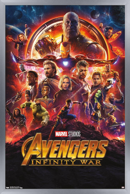Marvel Cinematic Universe - Avengers - Infinity War - One Sheet Wall Poster, 22.375" x 34", Silver Framed Version