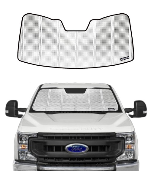 Windshield Sun Shade for 2017-2022 Ford F-250/F-350 Super Duty. 2024 Upgrade Reflective Aluminum Film Front Window Sunshade for Maximum Interior Protection Windshield Sun Shade for 2017-2022 Ford F-250/F-350 Super Duty. 2024 Upgrade Reflective Aluminum Film Front Window Sunshade for Maximum Interior Protection