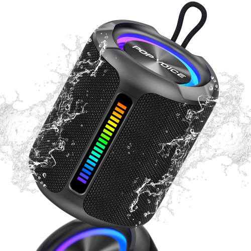 Bluetooth Speakers Wireless Portable, 50W Peak Stereo Sound, IPX7 Waterproof Shower Speaker with Deep Bass, RGB Light, Preset EQ, TWS, for Home/Camping/Party/Gifts, BT 5.3 Speaker, Up to 24H