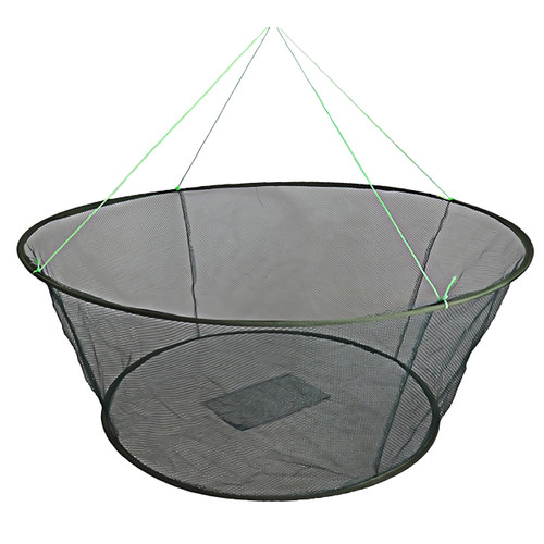 Foldable Fishing Net Hand Net - Crab Net Fish Net with Fishing Rope for Fishes, Shrimps, Crabs (Green, Top Dia:78.7" Bottom Dia:59")