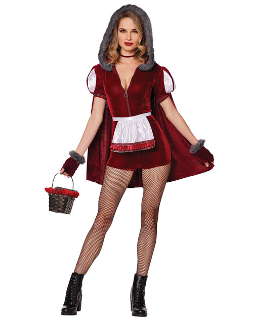 Adult Runaway Red Riding Hood Romper Costume - S | Red Riding Hood Outfit | Fairytale Costume