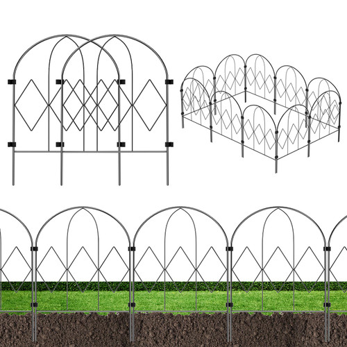 Decorative Garden Fence Fencing 35 Panels, 36ft (L) x 16.5in (H) Rustproof Metal Wire Border Animal Barrier for Dog, Flower Edging for Yard Landscape Patio Outdoor Decor, Arched Decorative Garden Fence Fencing 35 Panels, 36ft (L) x 16.5in (H) Rustproof Metal Wire Border Animal Barrier for Dog, Flower Edging for Yard Landscape Patio Outdoor Decor, Arched