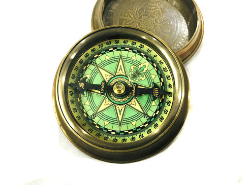 Brass Poem Compass Pocket Compass Antique Compass Hiking Compass Camping Antique Compass Steampunk Brass Pocket Compass