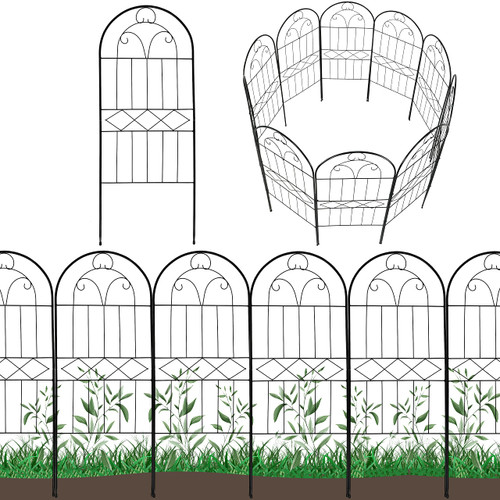 Decorative Garden Fence 10 Pack, 30in (H) x 10ft (L) Rustproof Metal Wire Animal Barrier, Arched Flower Edging Border Fencing Panel for Dog, Yard, Patio, Outdoor, Decor Decorative Garden Fence 10 Pack, 30in (H) x 10ft (L) Rustproof Metal Wire Animal Barrier, Arched Flower Edging Border Fencing Panel for Dog, Yard, Patio, Outdoor, Decor