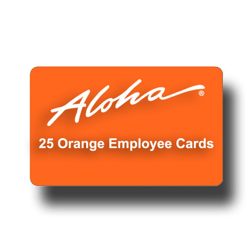 25 Orange Aloha Server Swipe POS Cards