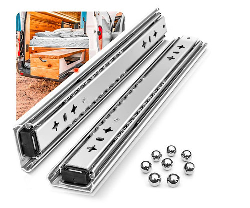 1 Pair 250 lb Load Capacity Heavy Duty Drawer Slides 12 14 16 18 20 22 24 26 28 30 32 34 36 38 40 Inch Full Extension Ball Bearing Side Mount Rails Industrial Tool Box Runners Cabinet Glides