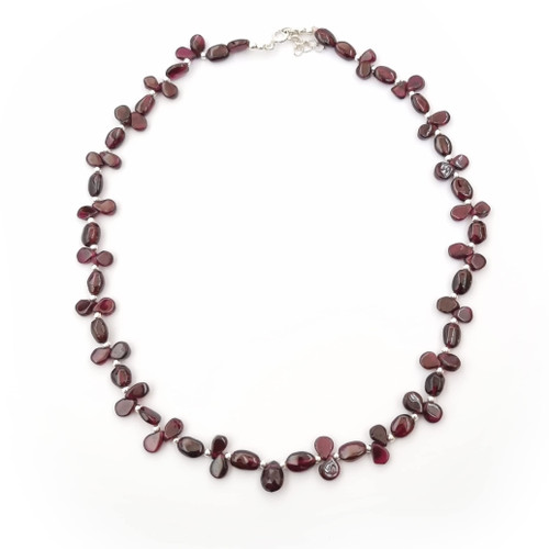 Garnet Necklace Strand for women Gemstone Beaded Jewelry Sterling Silver January Birthstone Gifts Crystal Healing