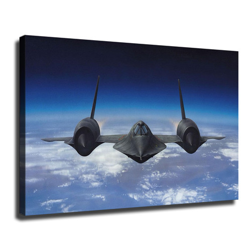 Military Aircraft SR-71 Blackbird Stealth Reconnaissance Plane Poster Canvas Print Painting Picture Wall Art Bedroom Living Room Decor (frame,16x24 inch)