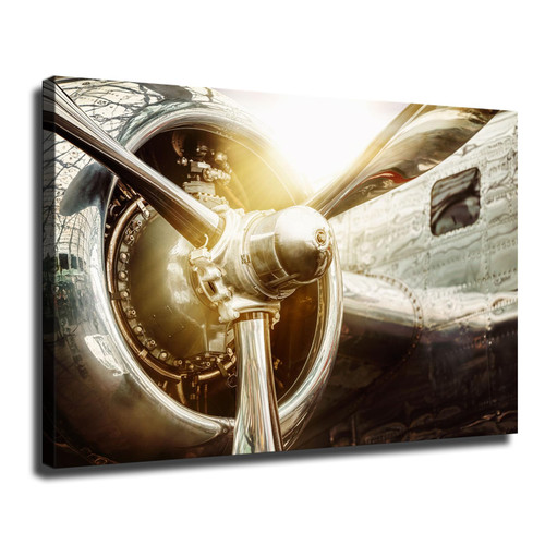 Aviation Aircraft Propeller Plane Poster Canvas Print Painting Picture Wall Art Bedroom Living Room Decor (frame,16x24 inch)