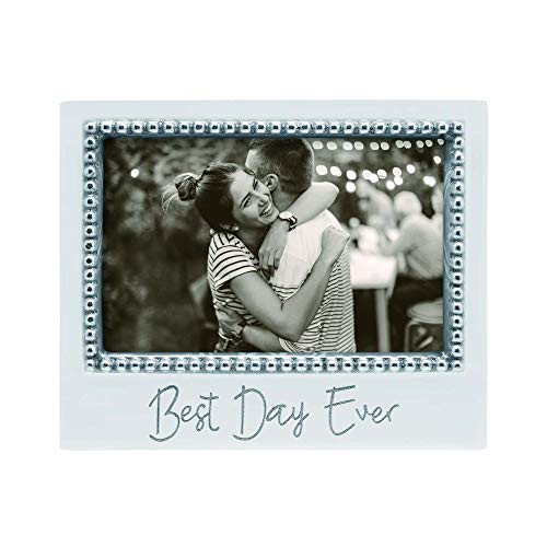 MARIPOSA Best Day Ever Beaded 4X6 Frame, Silver