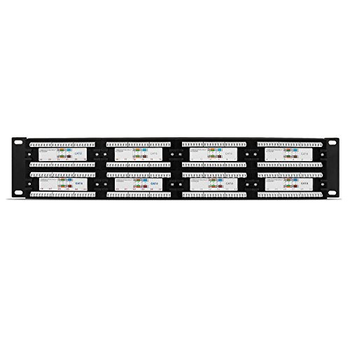 TNP Ethernet Patch Panel Cat6 48 Port RJ45 Wall Mount & Rack Mount Keystone Jack Module Multimedia Network Wire Cabling - Compatible with Cat5e, Cat5 Cat4 Cat3 & Below