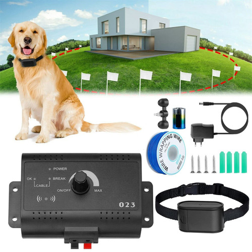 Electric Dog Fence, Pet Containment System, In-Ground Fence Kit with Remote Trainer, 984 Ft Wire, 1500 Feet Aboveground Dog Boundary Container, Waterproof Collar, Shock&Tone Correction, for All Dogs, Electric Dog Fence, Pet Containment System, In-Ground Fence Kit with Remote Trainer, 984 Ft Wire, 1500 Feet Aboveground Dog Boundary Container, Waterproof Collar, Shock&Tone Correction, for All Dogs,