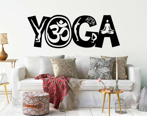 Vinyl Wall Decal Meditation, Yoga, Wall Decal, Room Decor, Wall Decor Vinyl, Studio Stickers Mural (22"Hx61"W) Vinyl Wall Decal Meditation, Yoga, Wall Decal, Room Decor, Wall Decor Vinyl, Studio Stickers Mural (22"Hx61"W)