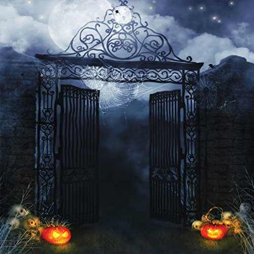 SJOLOON 10x10ft Halloween Door Vinyl Photography Backdrop Customized Photo Background Studio Prop JLT-9335