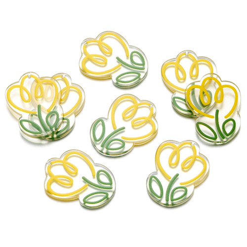 5Pcs Transparent Tulip Flower Beads Handcrafted Tulip Acrylic Spacer Bead Crystal Loose Palstic Flower Beads for Jewelry Making Earring Bracelet DIY Craft Gifts (Yellow) 5Pcs Transparent Tulip Flower Beads Handcrafted Tulip Acrylic Spacer Bead Crystal Loose Palstic Flower Beads for Jewelry Making Earring Bracelet DIY Craft Gifts (Yellow)