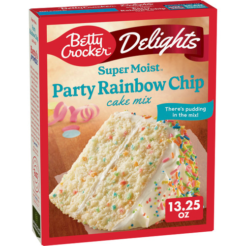 Delights Super Moist Party Rainbow Chip Cake Mix, 13.25 oz.
