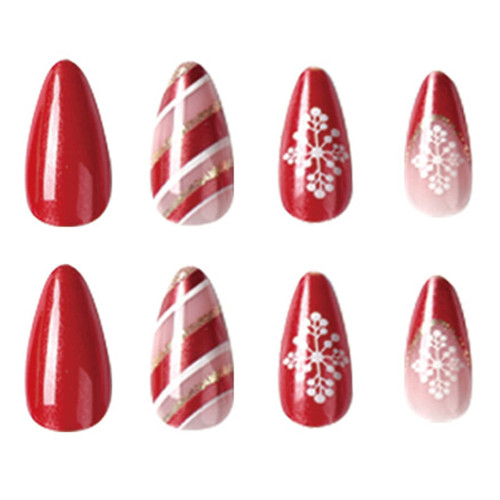 24pcs/Set Christmas Press On Nails Wearable Almond French Tip Adult False Nail Nail Decoration Nail Acrylic Nails French Tip Press On Nails Almond Short 24pcs/Set Christmas Press On Nails Wearable Almond French Tip Adult False Nail Nail Decoration Nail Acrylic Nails French Tip Press On Nails Almond Short