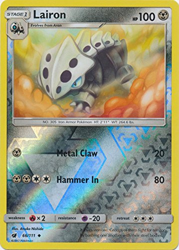 Lairon - 66/111 - Uncommon - Reverse Holo - Sun & Moon: Crimson Invasion