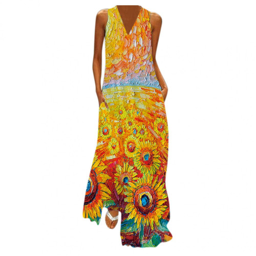 Plus Size Dresses for Women,Bohemian Dresses for Women,Long Dress,Women's Sleeveless Floral Printed Casual Maxi Dress Summer Beach Party Loose Vintage Long Dresses 46 Plus Size Dresses for Women,Bohemian Dresses for Women,Long Dress,Women's Sleeveless Floral Printed Casual Maxi Dress Summer Beach Party Loose Vintage Long Dresses 46