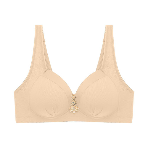 Bra Sale Clearance Prime Wireless Push Up Bralettes for Women Plus Size Full Coverage Underwear Padded Underwire Bra Comfortable Support Bras Beige