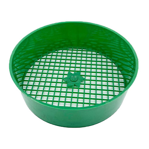 Green Round Garden Sieve Plastic Riddle Stone Sand Seedling Mesh Sieve Garden Tools For Compost Soil Stone Mesh Tool Seed Sifting Sieve