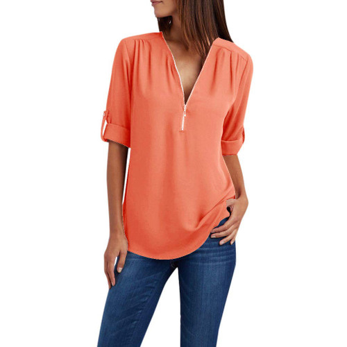 Blouses for Women Business Casual Womens Tops V Neck Soft T-Shirts Floral Swing Flowy Tunic Button up Casual Loose Blouses Tanks Summer Orange Blouses for Women Business Casual Womens Tops V Neck Soft T-Shirts Floral Swing Flowy Tunic Button up Casual Loose Blouses Tanks Summer Orange