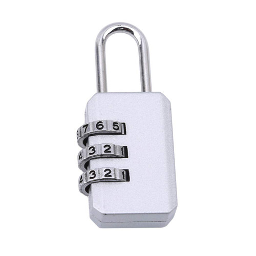 Luggage Lock Password 3 Dial Digit Lock Combination Suitcase Code Padlock Convenience Silver