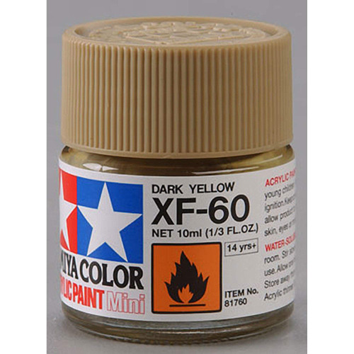 Acrylic Mini XF60 Dark Yellow TAM81760 Plastics Paint Acrylic